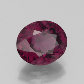 Grenat rhodolite rouge naturelle coupe ovale, 3,00 ct, VS