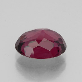 Grenat rhodolite rouge naturelle coupe ovale, 2,86 ct, VVS-VS