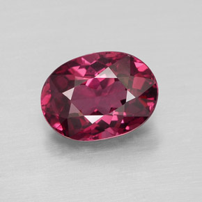 Grenat rhodolite rouge naturelle coupe ovale, 1,94 ct, VVS-VS