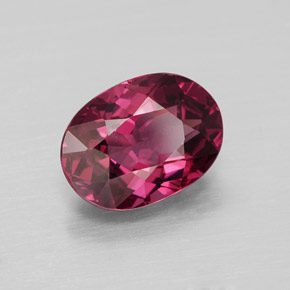 Grenat rhodolite rouge naturelle coupe ovale, 1,94 ct, VVS-VS