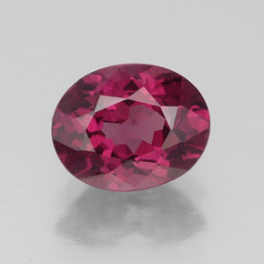 Grenat rhodolite rouge naturelle coupe ovale, 1,95 ct, VS