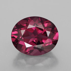 Grenat rhodolite rouge naturelle coupe ovale, 1,77 ct, VS-SI