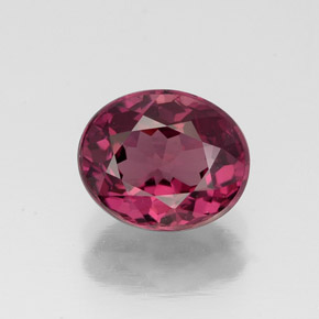Grenat rhodolite rouge naturelle coupe ovale, 2,02 ct, VS-SI
