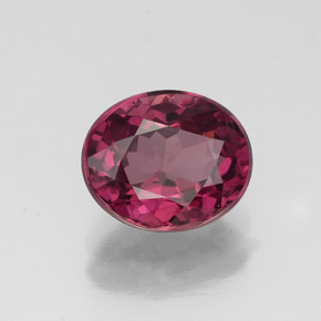 Grenat rhodolite rouge naturelle coupe ovale, 2,02 ct, VS-SI