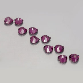 Achetez naturel 3,11ct pourpre grenat rhodolite gems, forme de coeur, en provenance mozambique chez gemselect. en stock, livraison internationale!