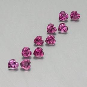 Achetez naturel 2,81ct pourpre grenat rhodolite gems, forme de coeur, en provenance mozambique chez gemselect. en stock, livraison internationale!