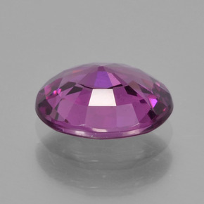 Grenat rhodolite rose naturelle coupe ovale, 1,23 ct, VS