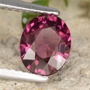Grenat rhodolite Violet foncé naturelle ovale, 1.39 ct, VS