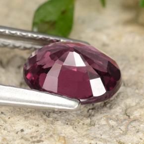 Grenat rhodolite Violet foncé naturelle ovale, 1.39 ct, VS