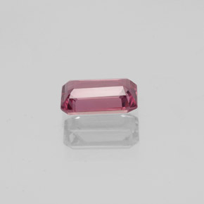 Grenat rhodolite rouge naturelle taille émeraude, 0,76 ct, VVS