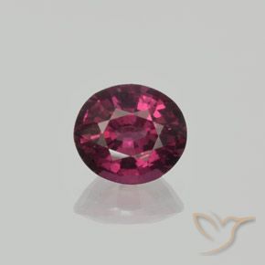 Grenat rhodolite Pourpre foncé naturelle ovale, 1.70 ct, VS