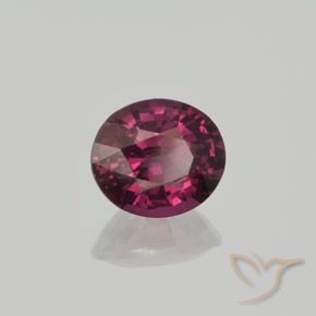 Grenat rhodolite Pourpre foncé naturelle ovale, 1.70 ct, VS