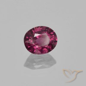 Grenat Rhodolite Rouge Rapberry naturelle ovale, 1.45 ct, VS