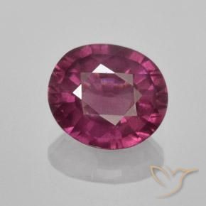 Grenat rhodolite pourpre naturelle coupe ovale, 1,60 ct, VS