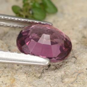 Grenat rhodolite Violet Rosâtre naturelle ovale, 1.23 ct, VS