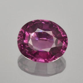 Grenat rhodolite pourpre naturelle coupe ovale, 1,54 ct, VS