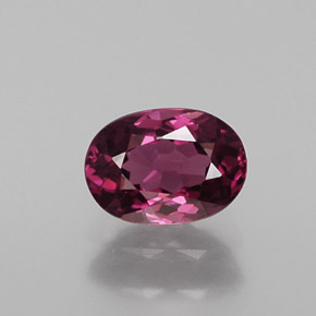 Grenat rhodolite rouge framboise naturelle coupe ovale, 0,87 ct, VVS