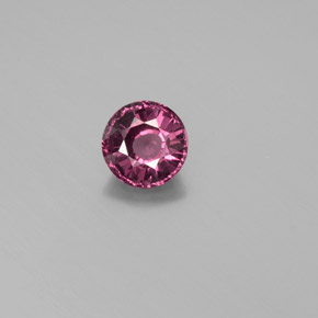 Grenat rhodolite rouge naturelle coupe roude, 0,85 ct, VS