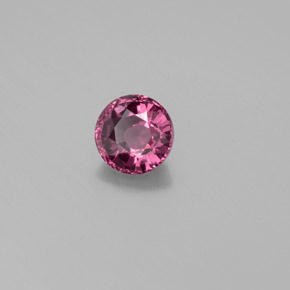 Grenat rhodolite rouge naturelle coupe roude, 0,85 ct, VS