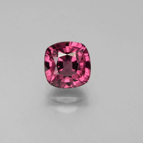 Grenat rhodolite rouge naturelle coupe coussin, 2,51 ct, VS