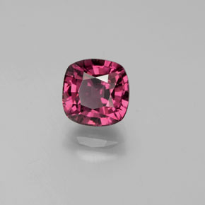 Grenat rhodolite rouge naturelle coupe coussin, 2,51 ct, VS