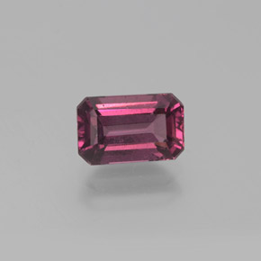 Grenat Rhodolite Rouge framboises naturelle Taille émeraude, 1.68 ct, VS