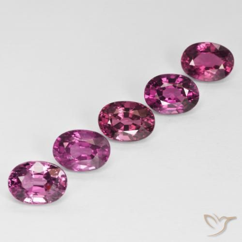 Achetez naturel 6,42ct pourpre grenat rhodolite gems, coupe ovale, en provenance tanzanie chez gemselect. en stock, livraison internationale!