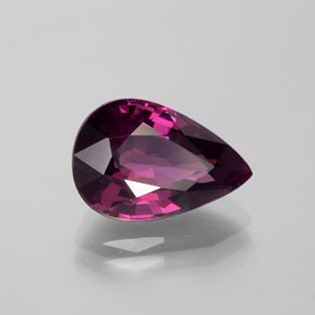 Grenat rhodolite rouge framboise naturelle en forme de poire, 5,79 ct, VVS