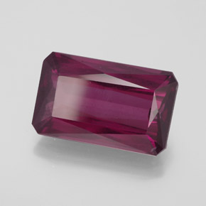 Grenat Rhodolite Rouge framboises naturelle Taille émeraude, 10.91 ct, VS