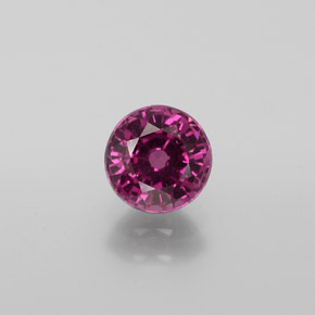 Grenat rhodolite rouge naturelle coupe roude, 1,21 ct, VS