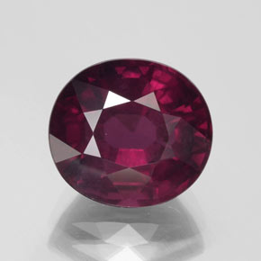 Grenat Rhodolite Rouge framboises naturelle ovale, 10.64 ct, VS