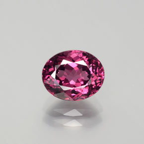 Grenat rhodolite rouge naturelle coupe ovale, 2,36 ct, VVS-VS