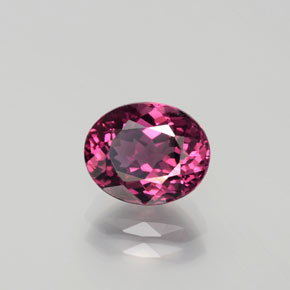Grenat rhodolite rouge naturelle coupe ovale, 2,36 ct, VVS-VS