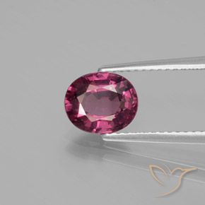 Grenat Rhodolite Rose-magenta naturelle ovale, 1.64 ct, VS