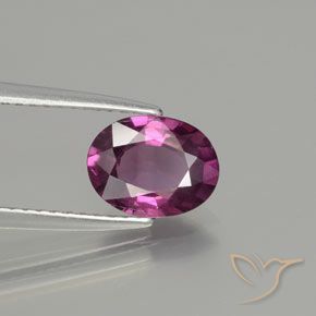 Grenat Rhodolite Violet foncé naturelle ovale, 1.65 ct, VS
