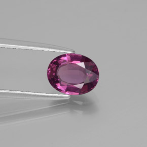 Grenat rhodolite pourpre naturelle coupe ovale, 1,51 ct, VS