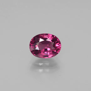 Grenat rhodolite rouge naturelle coupe ovale, 1,77 ct, VS