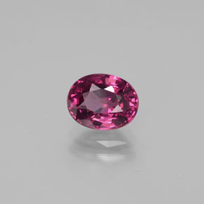 Grenat rhodolite rouge naturelle coupe ovale, 1,77 ct, VS