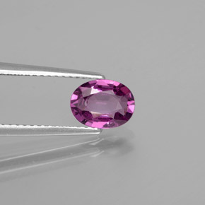 Grenat Rhodolite Rouge framboises naturelle Coupe ovale, 1.18 ct, VS