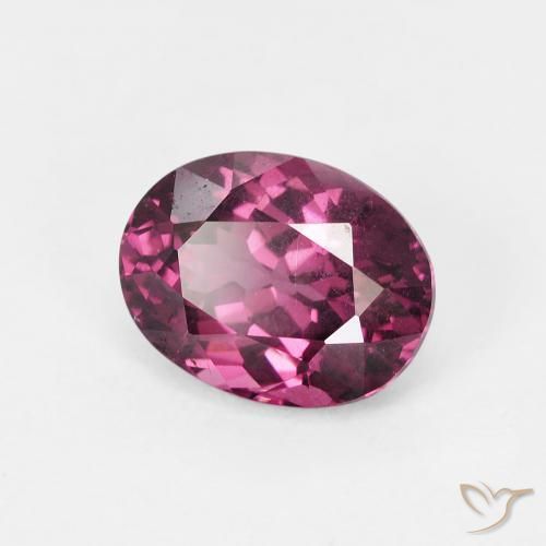 Grenat Rhodolite Violet foncé naturelle ovale, 1.92 ct, VS