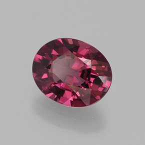 Grenat rhodolite rouge naturelle coupe ovale, 2,05 ct, VVS-VS