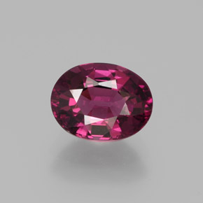 Grenat rhodolite rouge naturelle coupe ovale, 1,82 ct, VVS-VS
