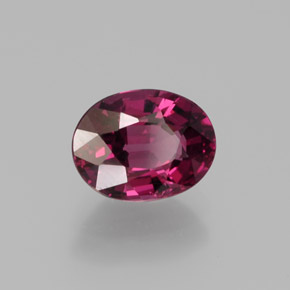 Grenat rhodolite rouge naturelle coupe ovale, 1,82 ct, VVS-VS
