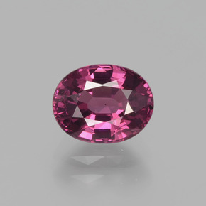 Grenat rhodolite pourpre naturelle coupe ovale, 1,62 ct, VS-SI