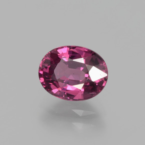 Grenat rhodolite pourpre naturelle coupe ovale, 1,62 ct, VS-SI