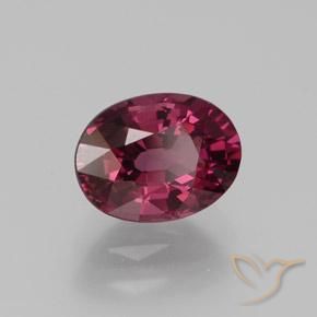 Grenat rhodolite pourpre naturelle coupe ovale, 1,64 ct, VS