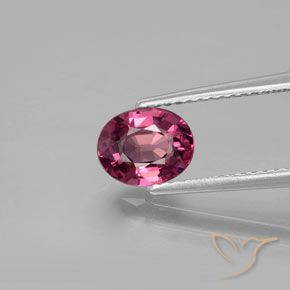 Grenat rhodolite Pourpre moyen naturelle ovale, 1.45 ct, VVS-VS