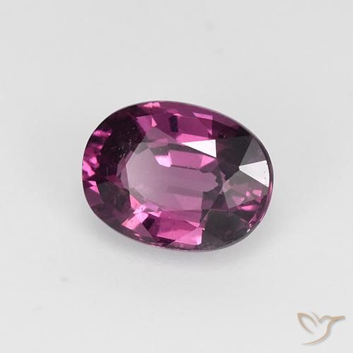 Grenat Rhodolite Violet foncé naturelle ovale, 1.41 ct, VS