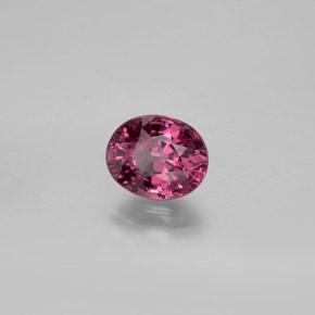 Grenat rhodolite rouge naturelle coupe ovale, 1,52 ct, VVS-VS