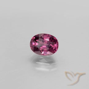 Grenat Rhodolite Pourpre intense naturelle Coupe ovale, 1.42 ct, VVS-VS